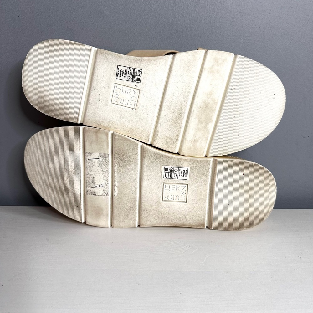 Naturalizer Dayana Cream Platform Slip On Mule Sandals Size 9.5 Jute Edge EUC - Picture 11 of 12
